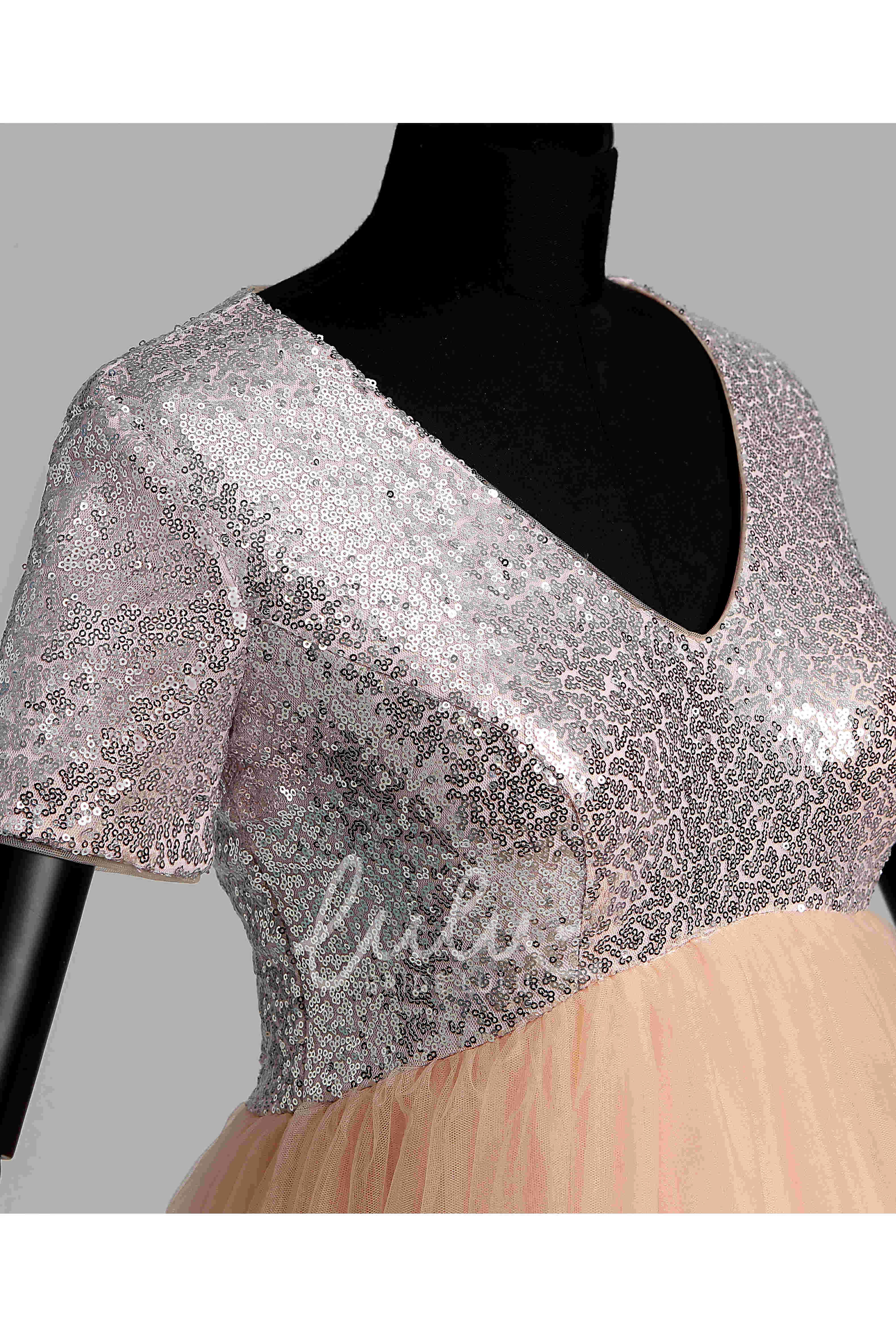 Knee-length Maternity Sheath Dress with Lace and Ruching Bridesmaid Dress