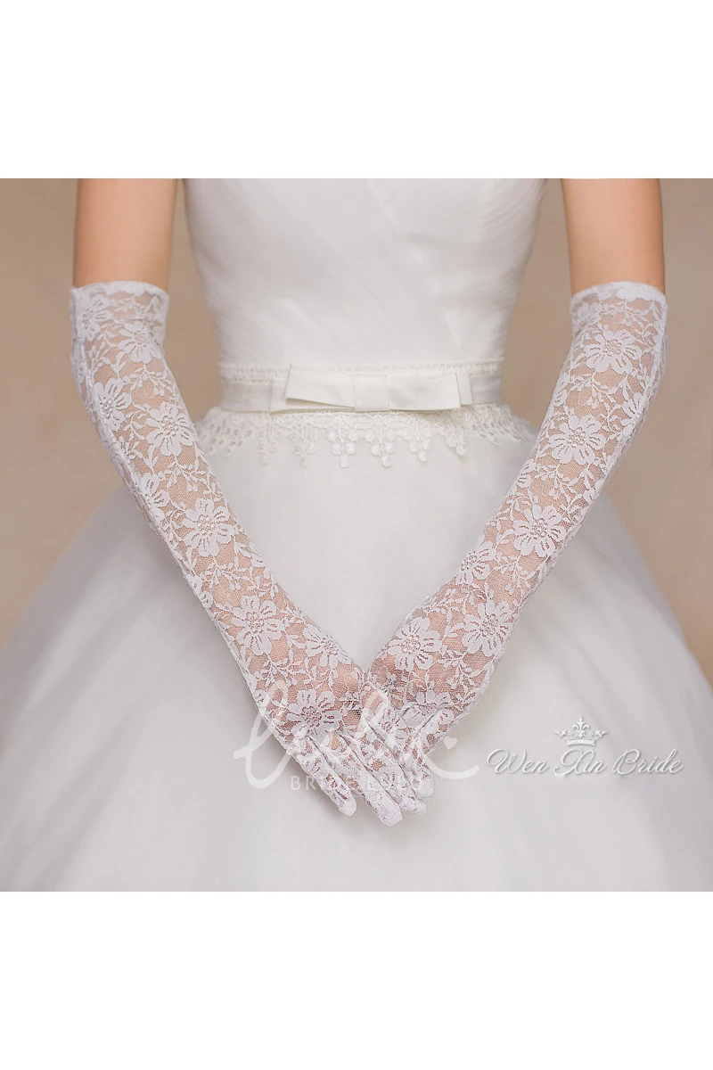 Lace Long Gloves for Wedding Dress Thin and Elegant