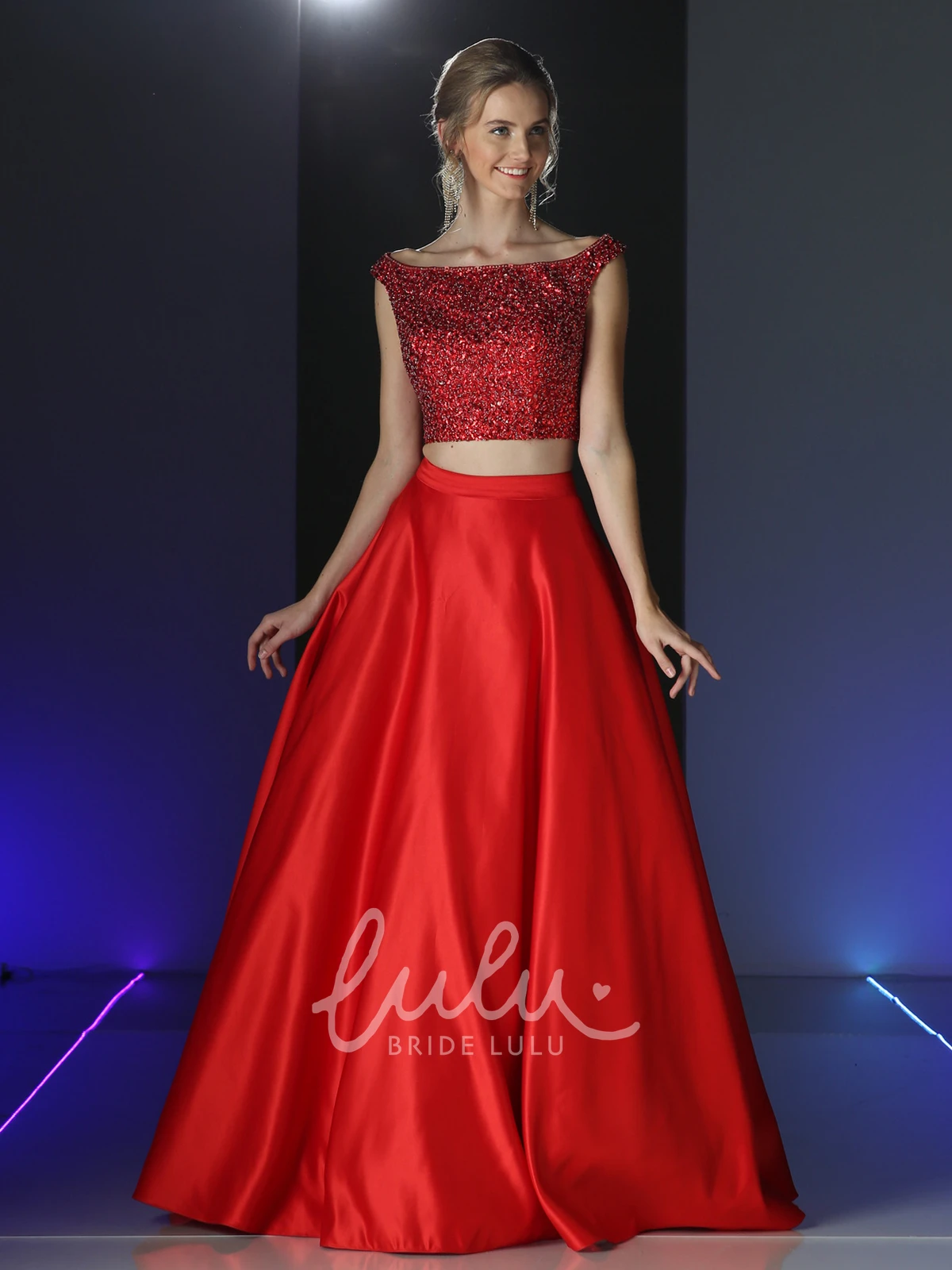 Cap-Sleeve Satin A-Line Dress with Keyhole Beading and Bateau Neckline Bridesmaid Dress