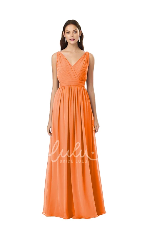 V-Neck Chiffon Bridesmaid Dress Romantic & Dreamy A-Line
