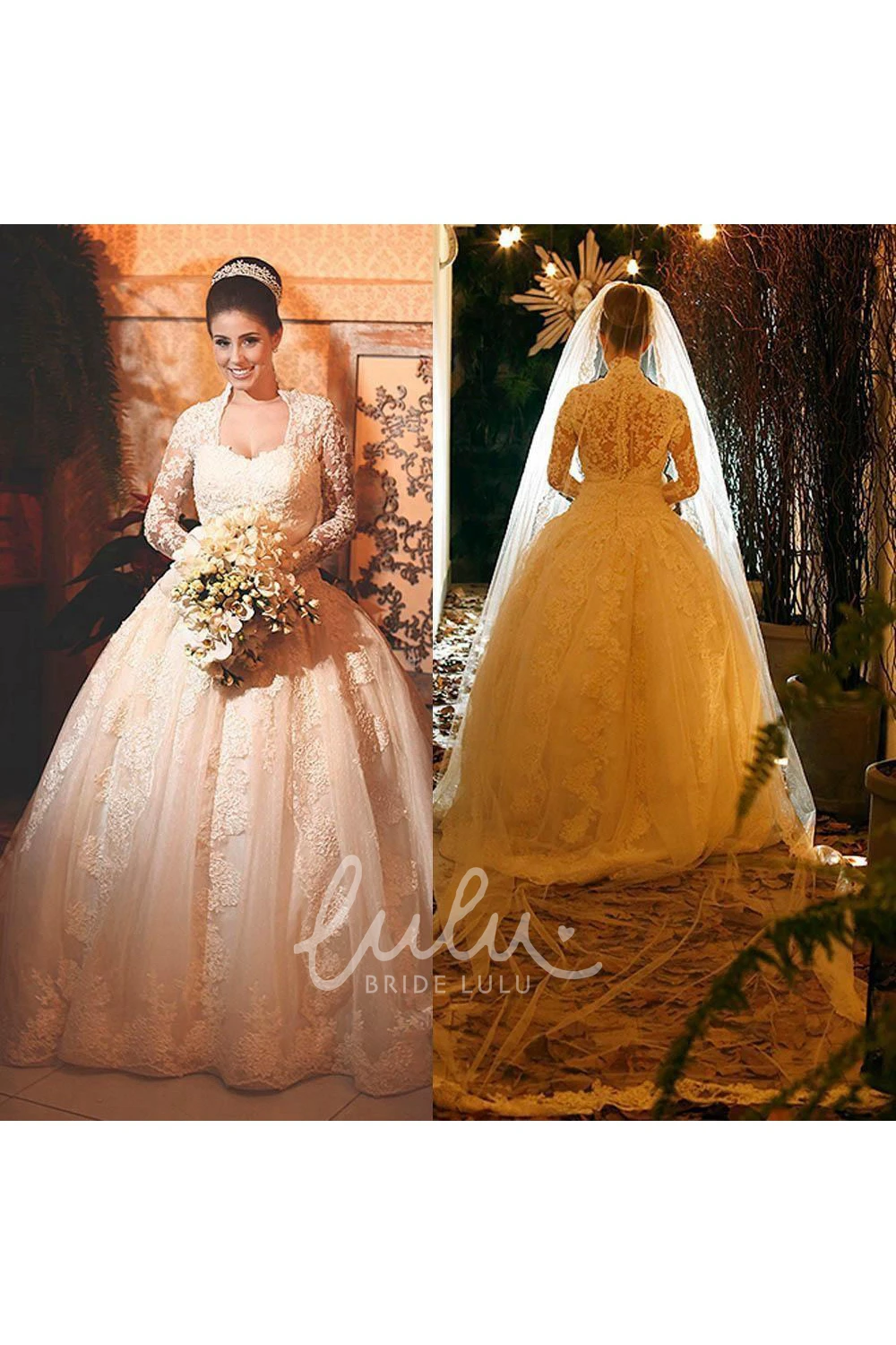 Long Sleeve Lace Wedding Dress with Ball Gown Wedding Dress