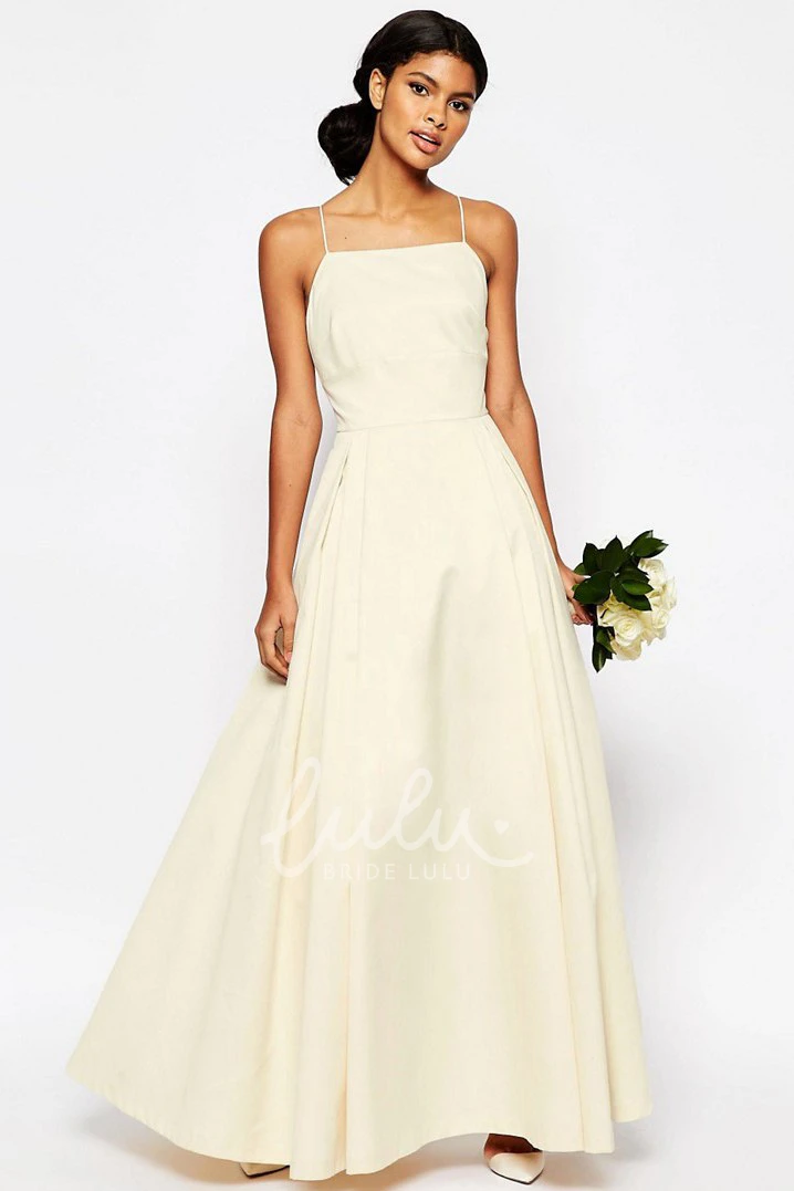 A-Line Spaghetti Sleeveless Lace Wedding Dress Elegant 2025 Bridal Gown