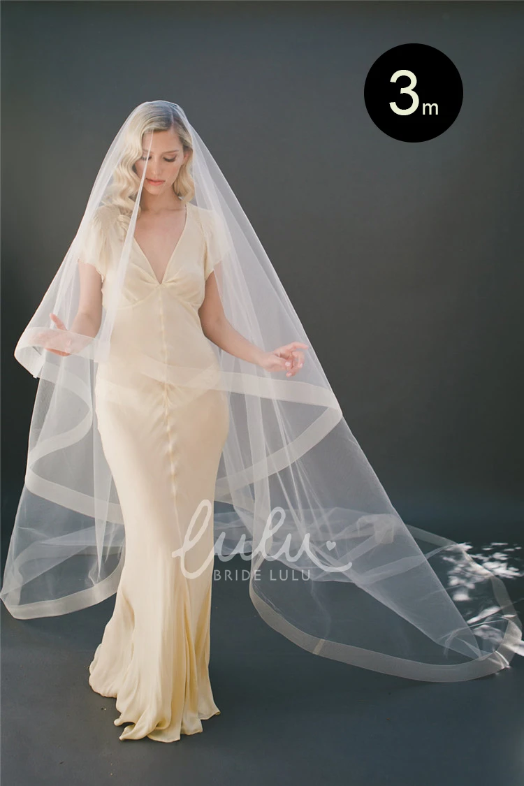 Elbow Length Soft Tulle Wedding Veil Simple Elegant