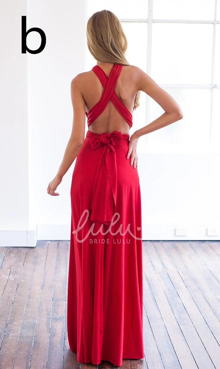 Red A-Line Prom Dress Sleeveless and Floor-Length