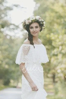Vintage Lace Boho Wedding Dress with Light Fabric