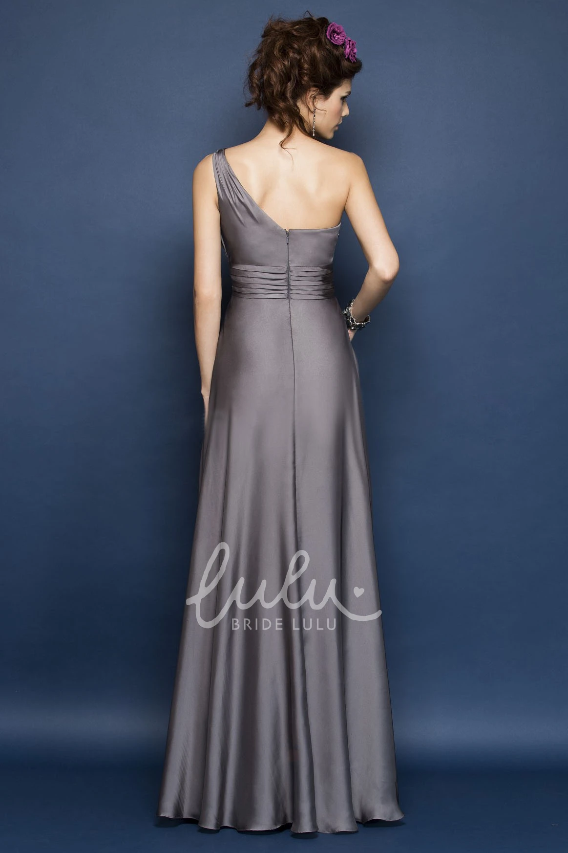 One-Shoulder Beaded Taffeta Bridesmaid Dress Elegant Bridesmaid Dress