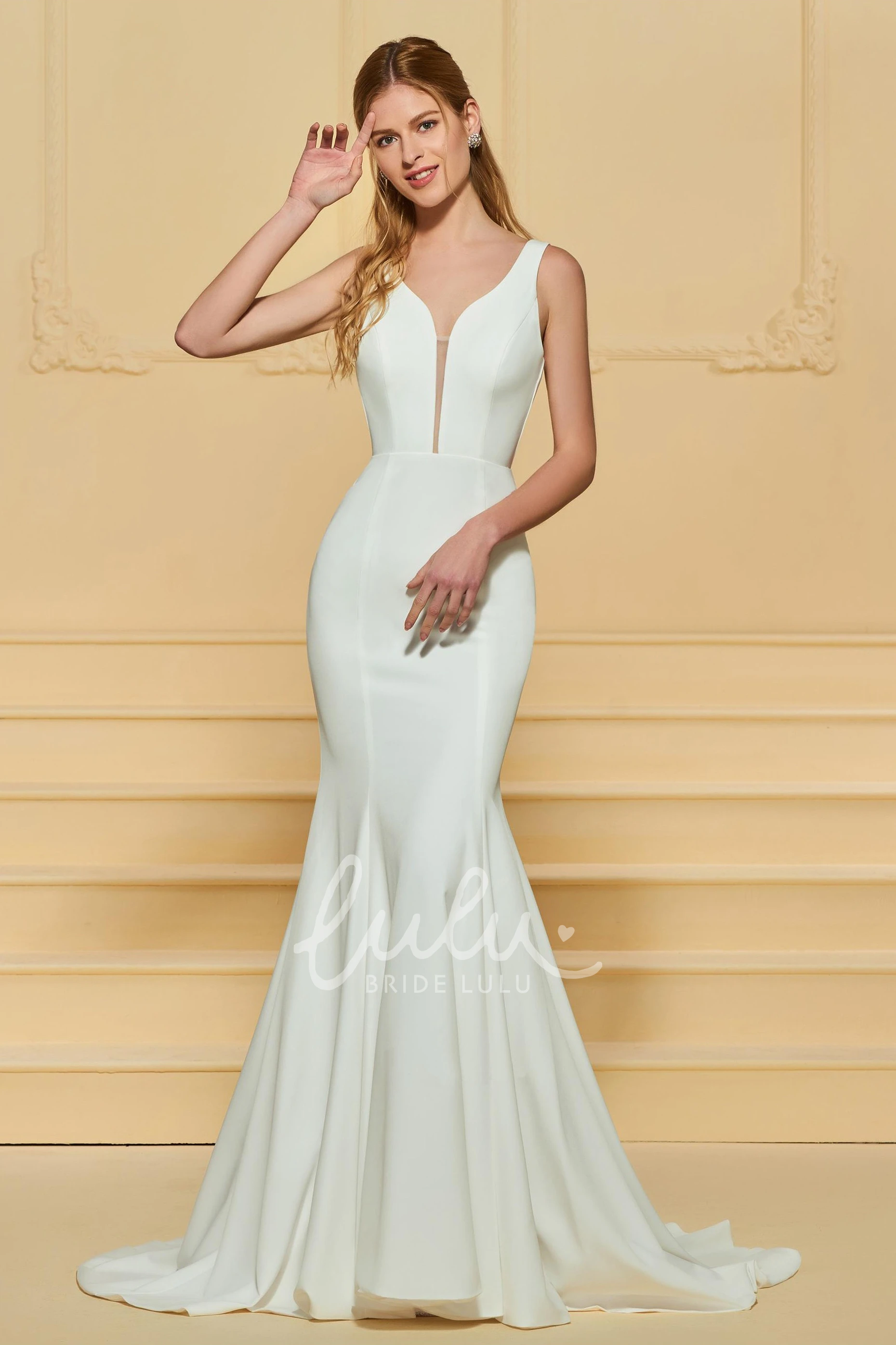 Plunging Sleeveless Chiffon Deep-V Back Formal Dress Sexy & Flowy