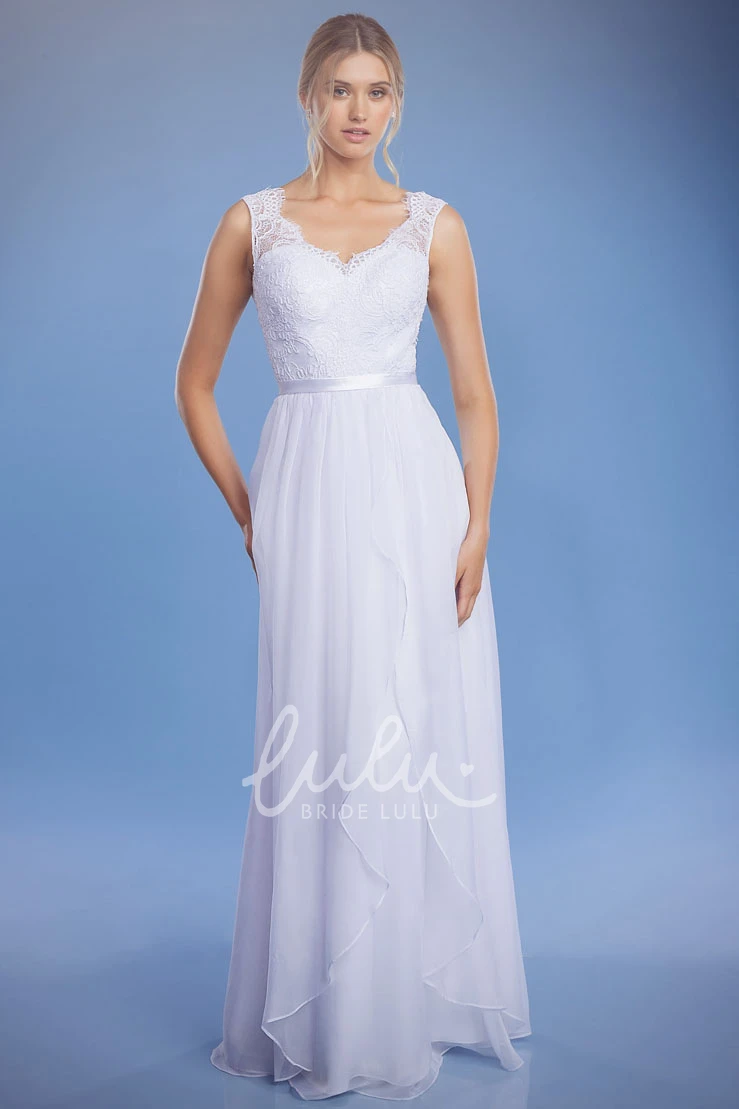 Lace V-Neck Draped Wedding Dress with Low-V Back Elegant Wedding Dress