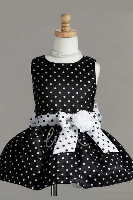 Floral Mini Flower Girl Dress with Bow Cute Prom Dress