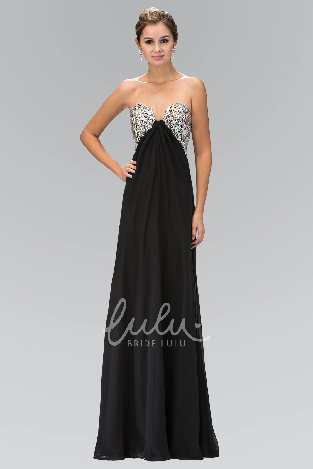 Sweetheart Chiffon Backless A-Line Formal Dress with Beading