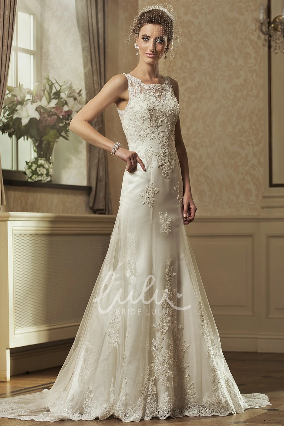 Square-Neck Lace A-Line Wedding Dress Timeless and Romantic