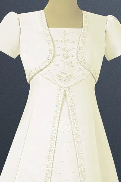 Sequin Satin Flower Girl Dress Spaghetti Straps Wedding Formal