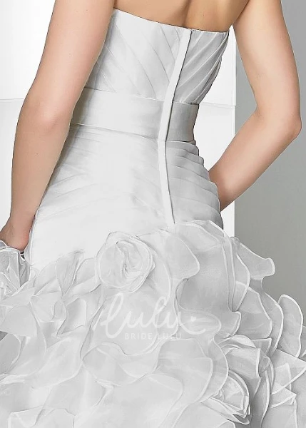 Organza Sweetheart A-Line Wedding Dress with Jeweled Bodice and Brush Train
