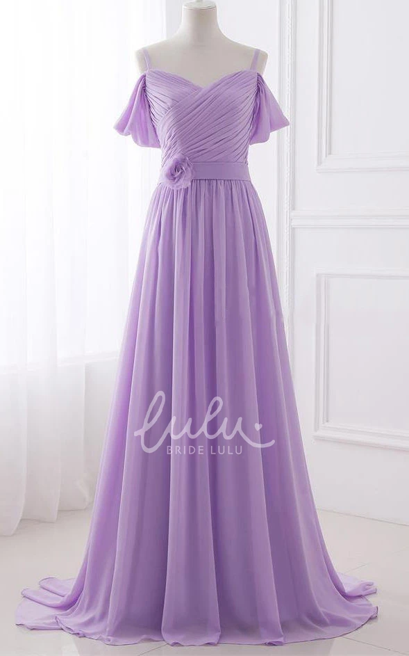 Chiffon Pleated Dress Spaghetti Strapped for Women