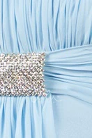 Strapless Chiffon Bridesmaid Dress with Beading Waist Pleated Bodice Long Style