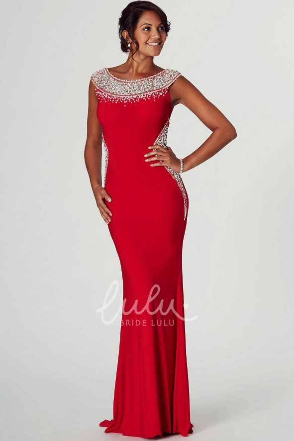 Beaded Jersey Prom Dress with Scoop Neck and Pencil Silhouette Modern Prom Dress 2025