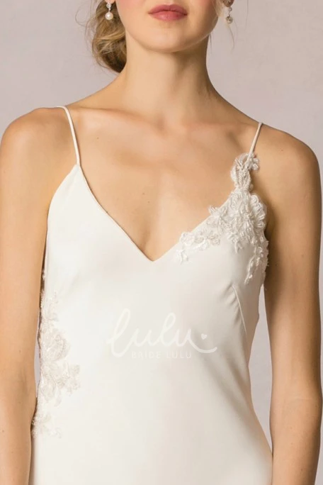 Spaghetti Strap Sheath Wedding Dress with Floor-Length