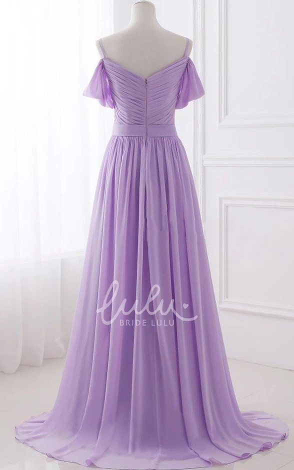 Chiffon Pleated Dress Spaghetti Strapped for Women