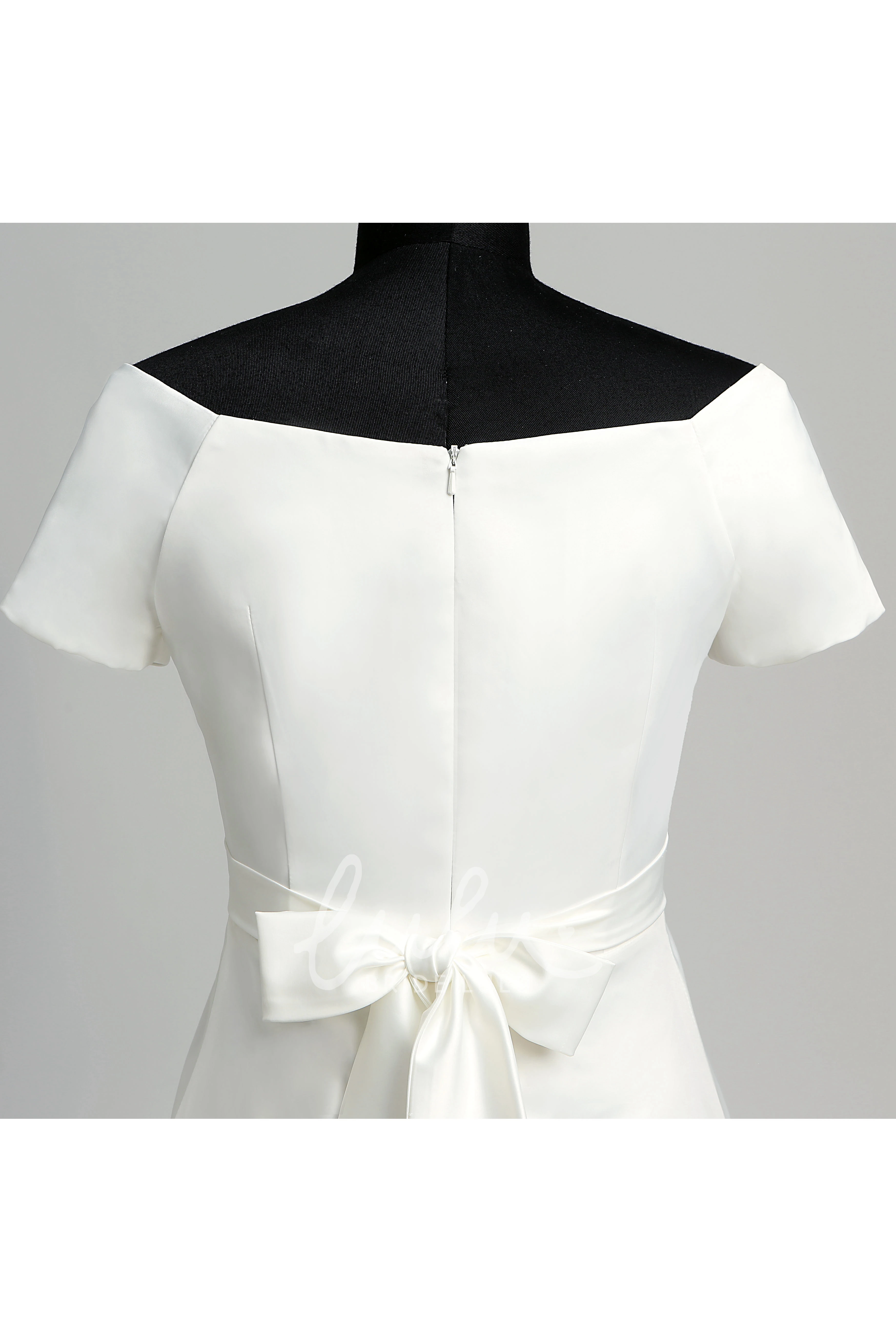 Satin Maternity Wedding Dress with Beading and Floor-Length A-Line Silhouette