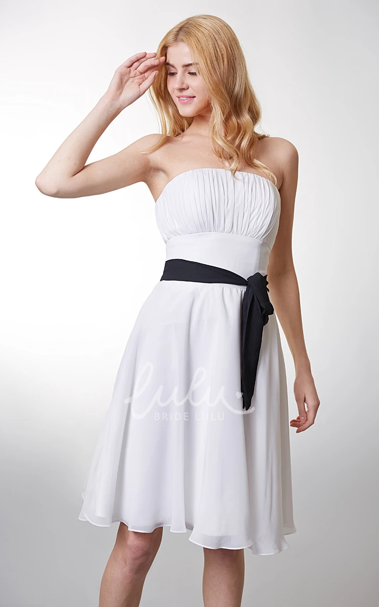 Empire Strapless Bridesmaid Dress with Bow in Chiffon