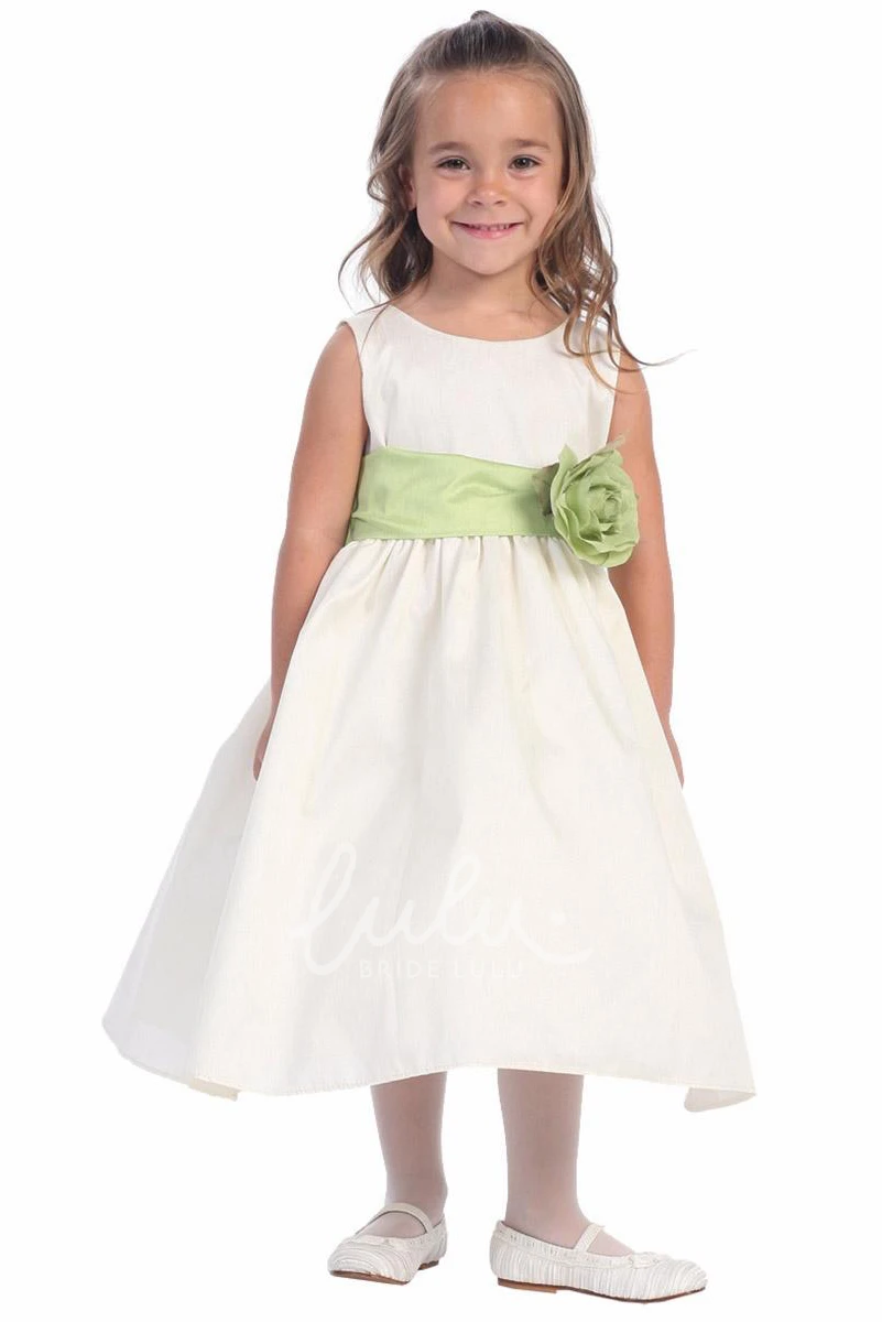Tiered Tea-Length Flower Girl Dress Elegant and Flowy
