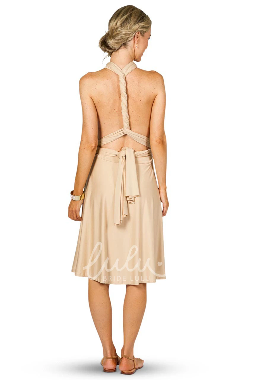 Ruched Chiffon Bridesmaid Dress with Straps Knee-Length One-Shoulder