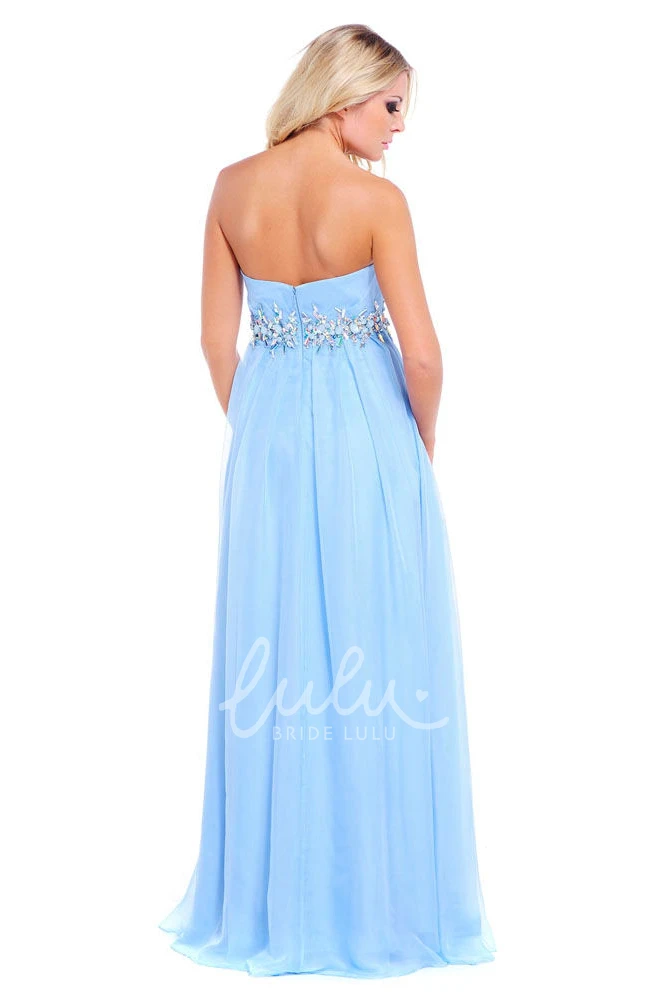 Sleeveless Sweetheart Chiffon Prom Dress with Jeweled Bodice Classy Dress