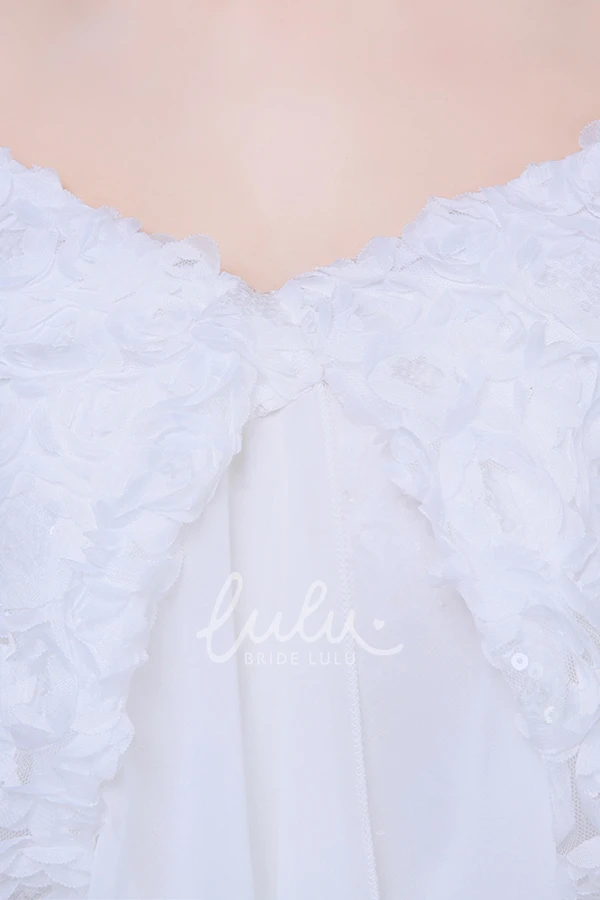 Chiffon Shoulder Cape with 3D Roses and Sequins for Formal Occasions
