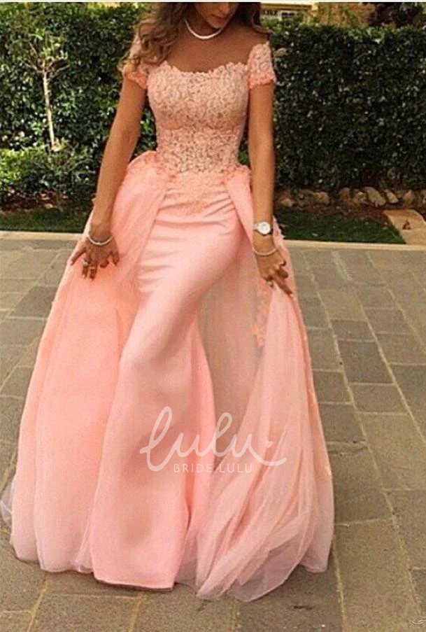 Off-the-shoulder Mermaid Tulle Lace Evening Dress Modern Women's Formal Wear