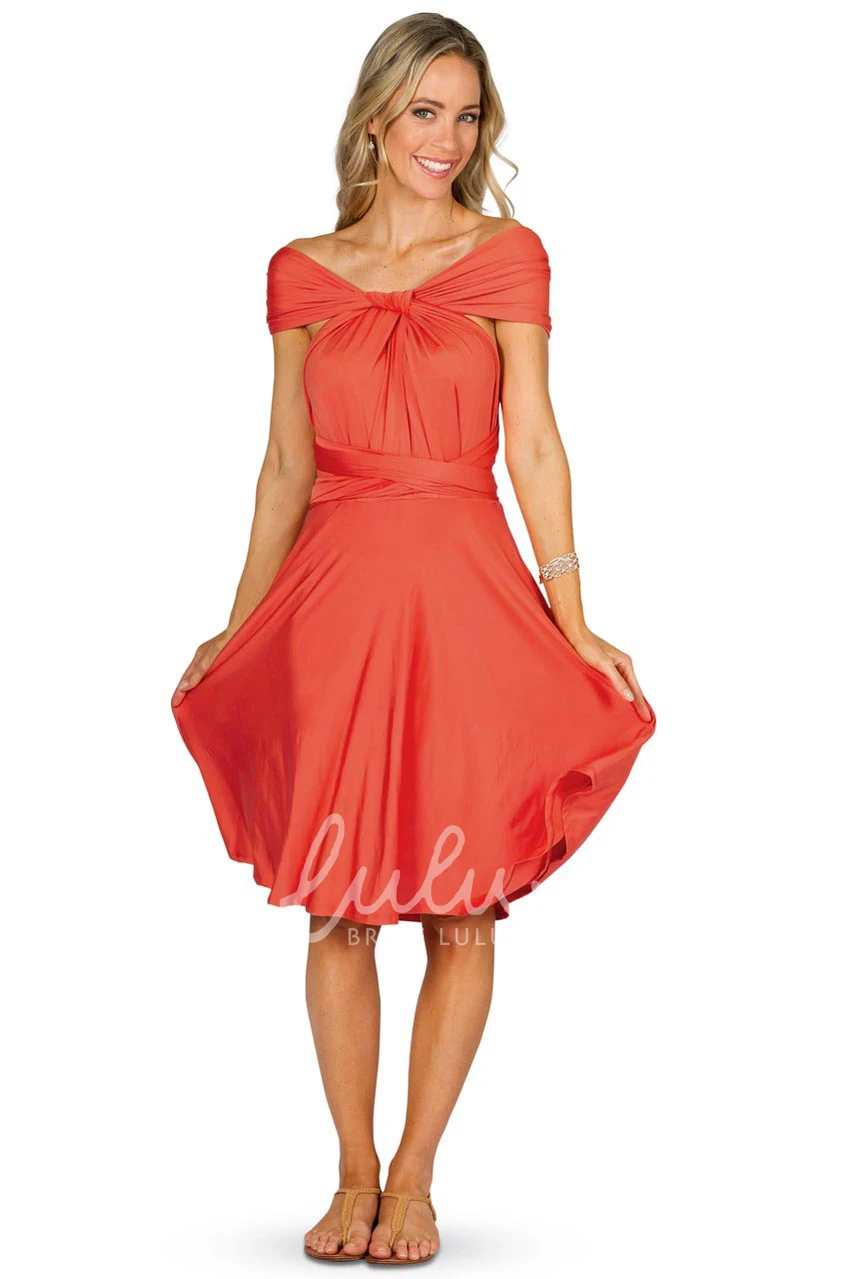 Halter Knee-Length Sleeveless Chiffon Bridesmaid Dress with Ruching