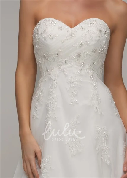 Beaded A-Line Sweetheart Tulle Wedding Dress with Criss-Cross and Lace-Up
