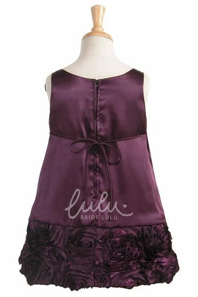 Embroidered Cape Midi Lace&Charmeuse Flower Girl Dress