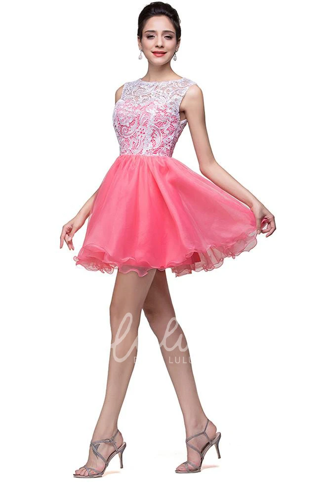 Sleeveless Lace Homecoming Dress Lovely Short Dress for Women