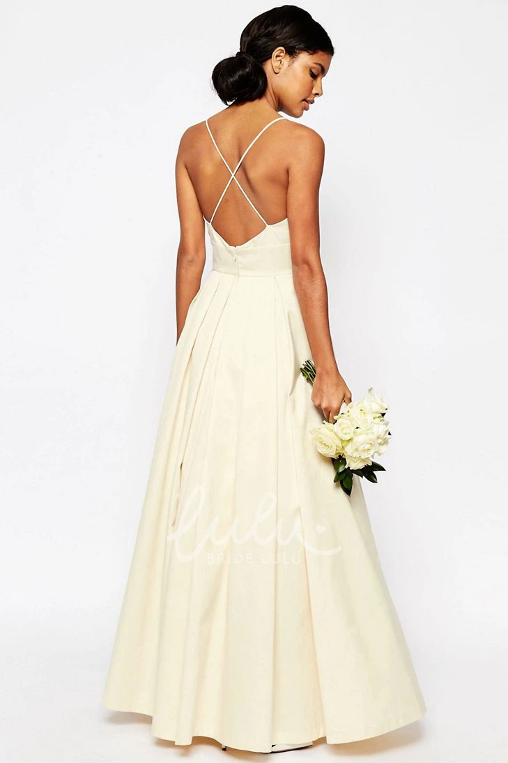 A-Line Spaghetti Sleeveless Lace Wedding Dress Elegant 2025 Bridal Gown