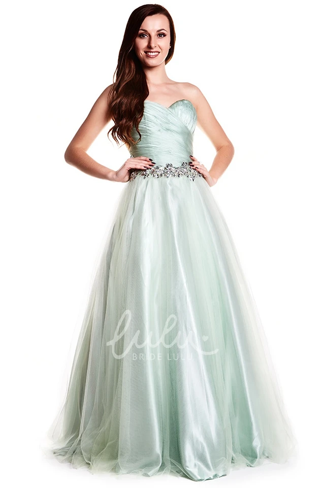 Sleeveless Sweetheart Tulle Prom Dress with Criss-Cross Flowy Prom Dress
