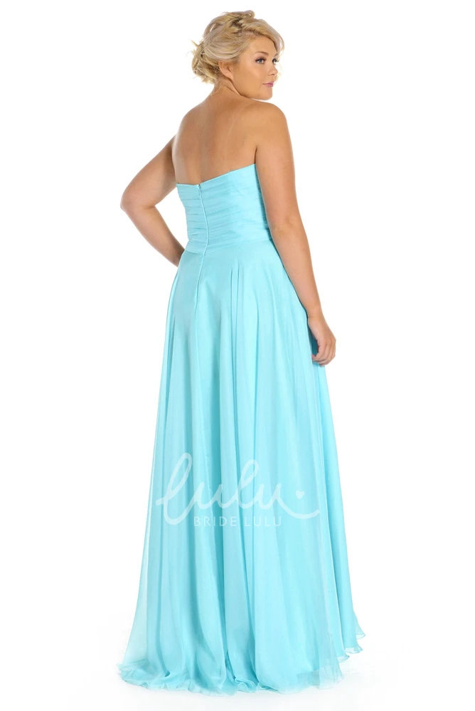 A-Line Sleeveless Sweetheart Appliqued Chiffon Prom Dress Simple Prom Dress
