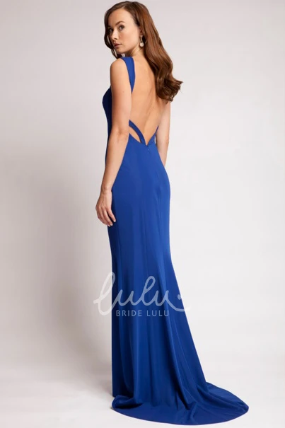 Sleeveless Beaded Chiffon Prom Dress Floor-Length and Unique