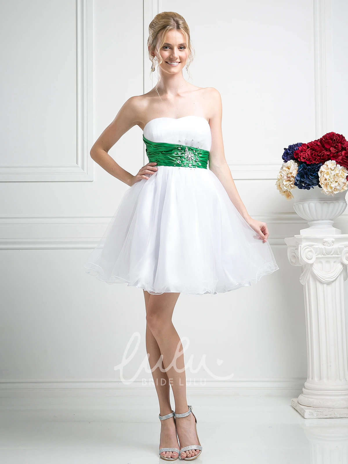 Muti-Color A-Line Backless Waist Jewellery Dress for Formals