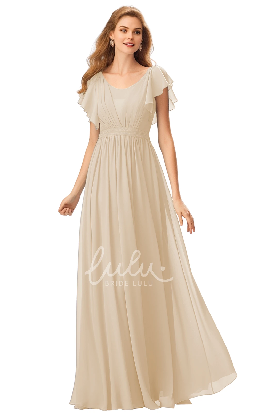 A-Line Chiffon Bateau Neck Casual Bridesmaid Dress Classy 2025 Women's Simple Beach