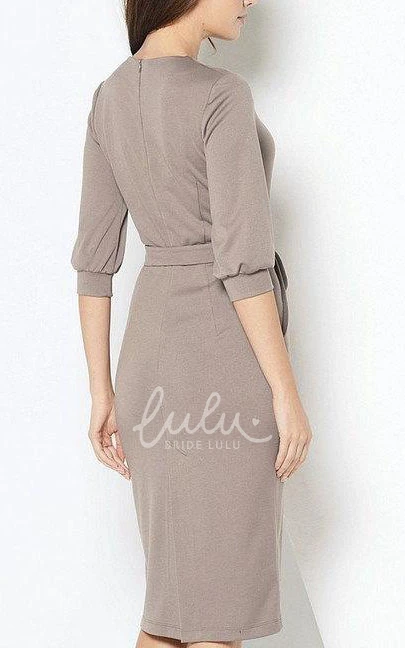 Puff Sleeve Lace Pencil Dress in Sexy Red Elegant Women's Cocktail Dress