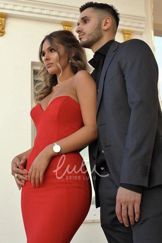 Sweetheart Satin Mermaid Formal Dress with Sweep Train