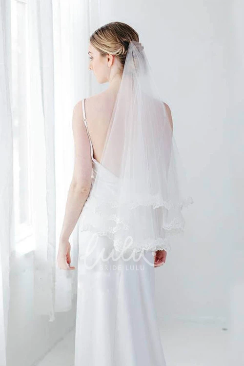 Flocking Dot Lace Applique Veil Korean Style Wedding Dress Accessory