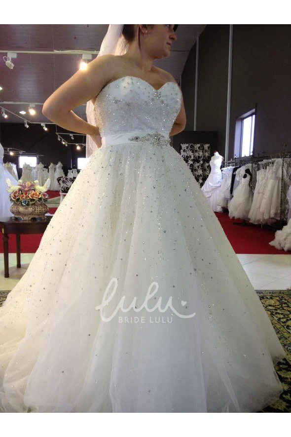 Tulle Sweetheart A-Line Wedding Dress with Zipper