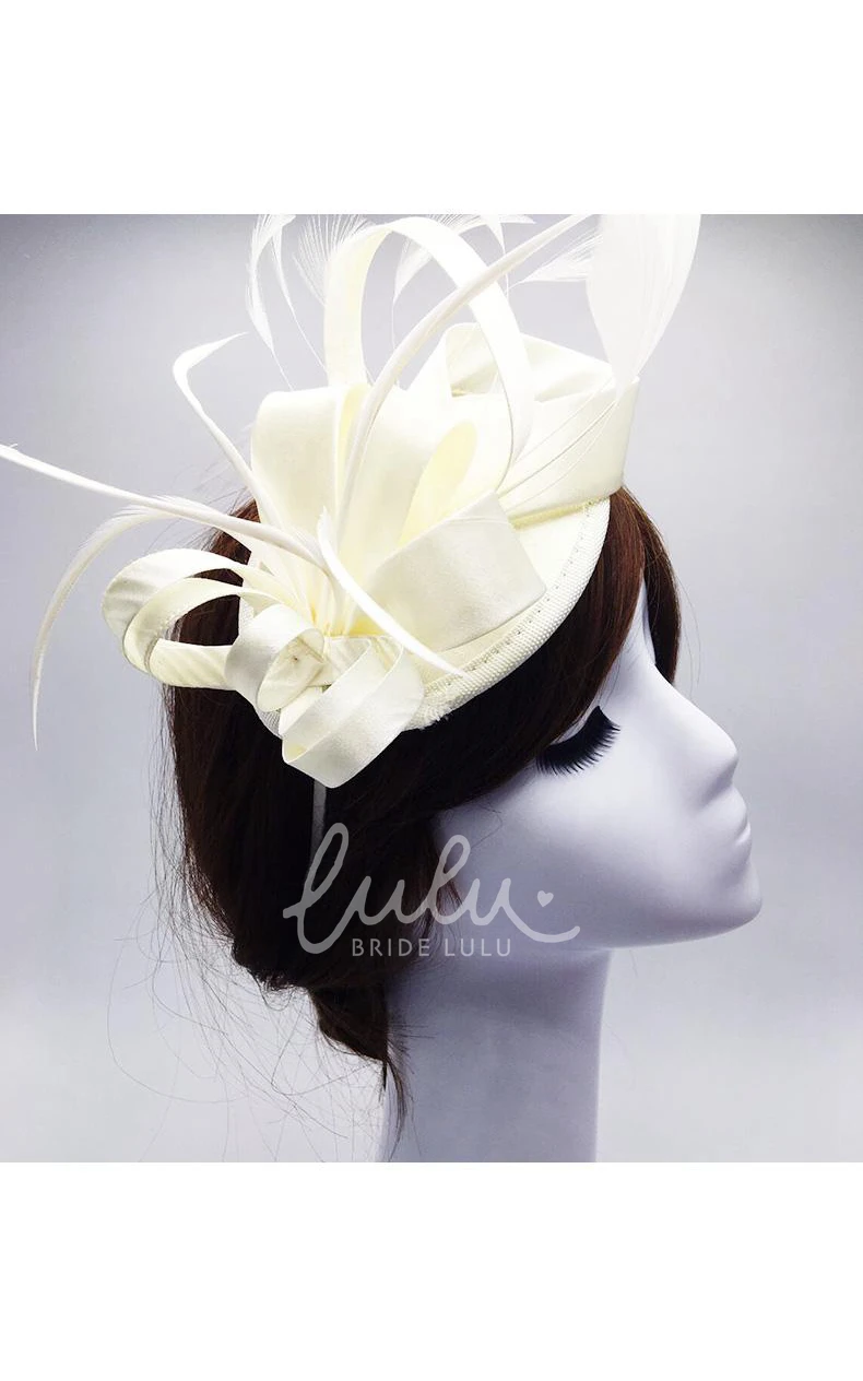 Europe Sapphire Blue Satin Hair Band Bridal Wedding Dress with Red Headdress