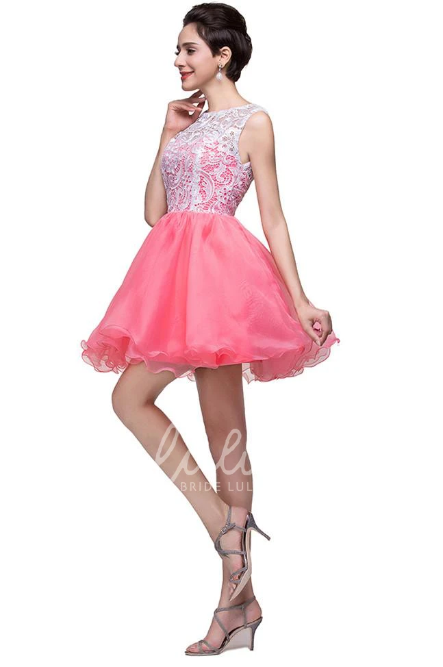 Sleeveless Lace Homecoming Dress Lovely Short Dress for Women