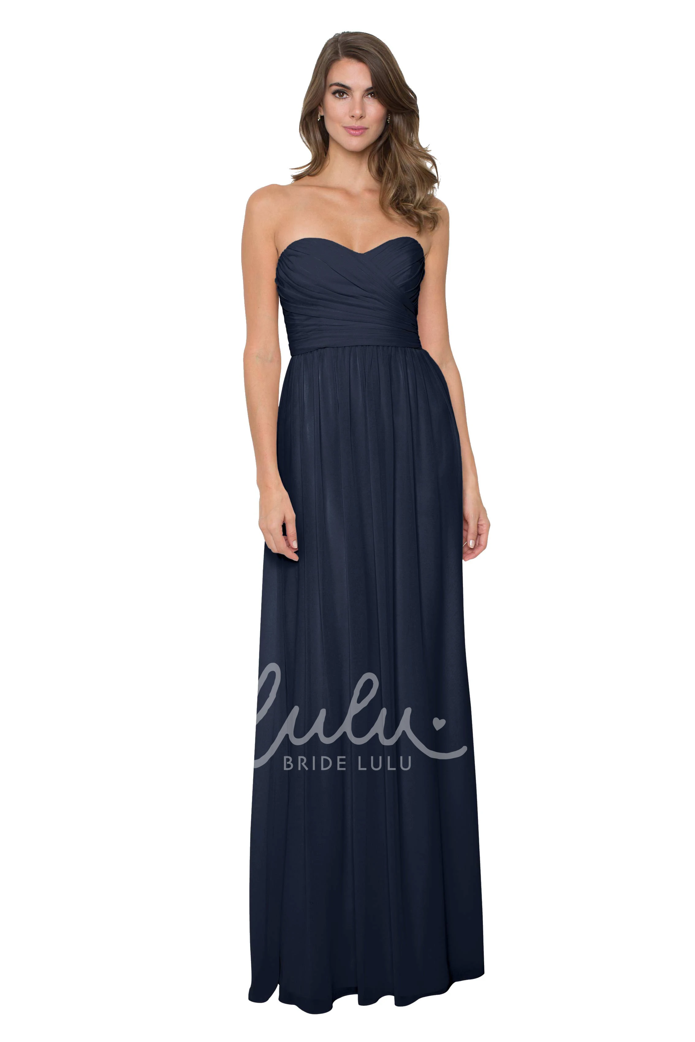 Sweetheart Chiffon Bridesmaid Dress with Criss-Cross Sleeveless & Multi-Color Convertible