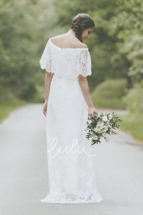 Vintage Lace Boho Wedding Dress with Light Fabric