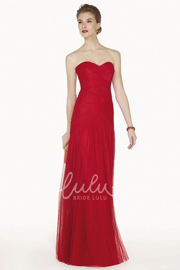 A-Line Tulle Prom Dress with Sweetheart Neckline and Criss Cross Bodice