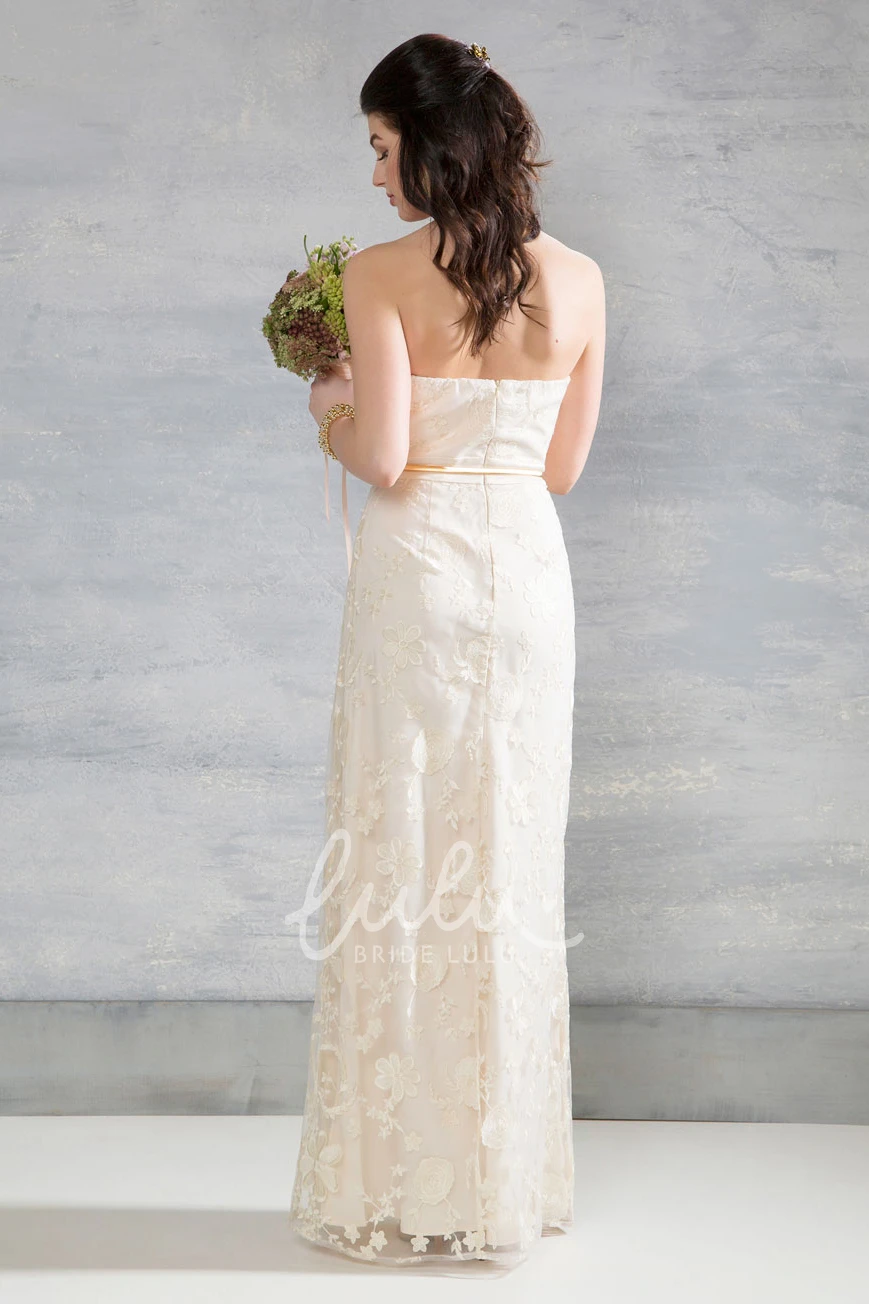 Lace Wedding Dress with Sweetheart Neckline and Appliques