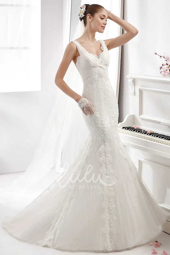 Low-V Back Mermaid Wedding Dress with Crisscross Nest and Sweetheart Neckline